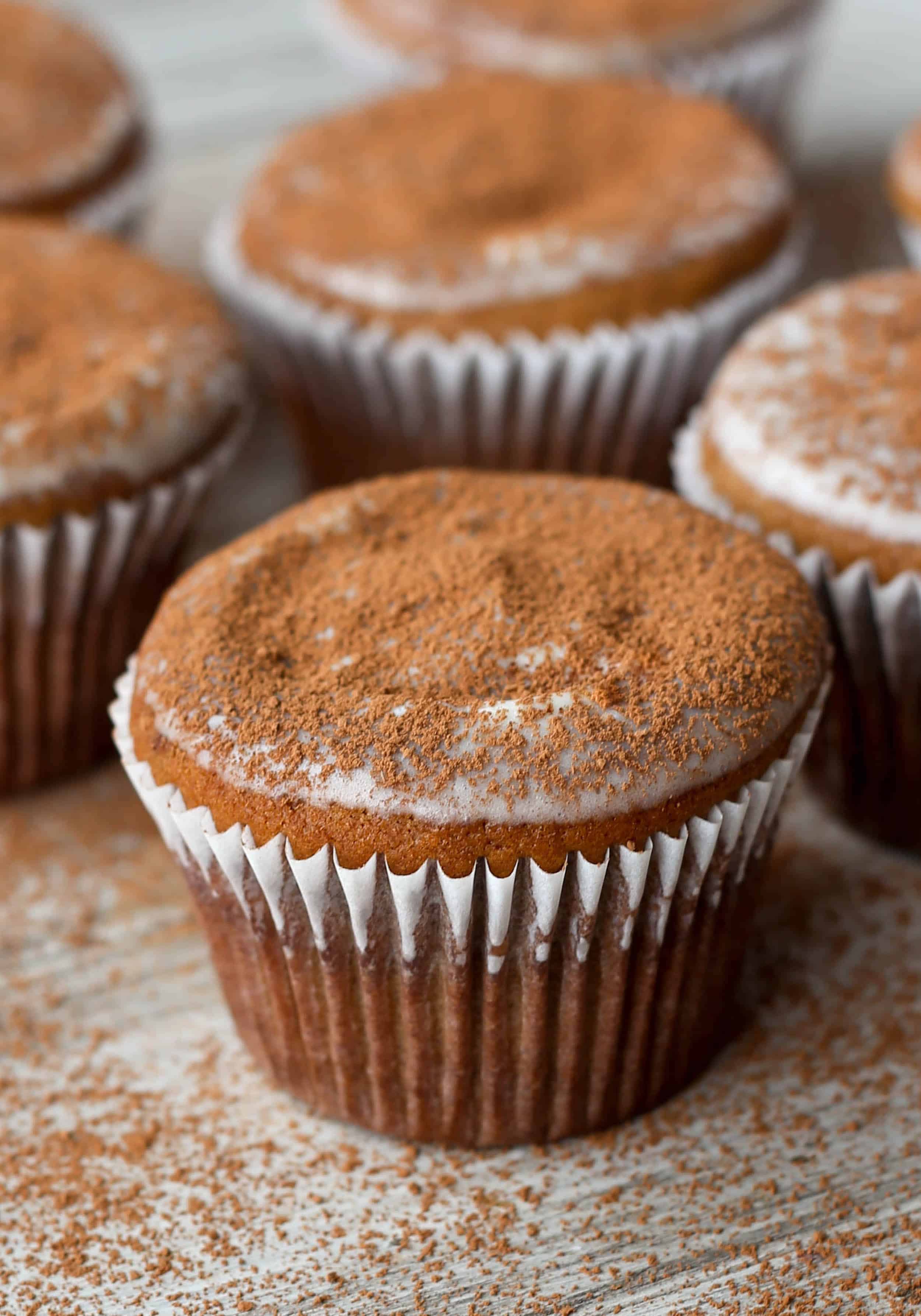 Tiramisu Muffins that are filled with the traditional tiramisu flavors of espresso, cocoa, and mascarpone!