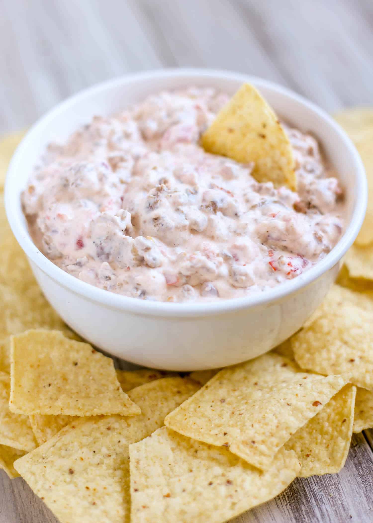 Creamy 3 Ingredient Hatfield Sausage Dip - This delicious creamy, hearty dip comes together super fast with only three ingredients needed! 