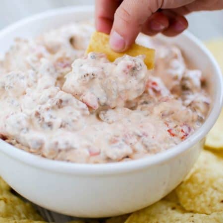 Creamy 3 Ingredient Hatfield Sausage Dip - This delicious creamy, hearty dip comes together super fast with only three ingredients needed!