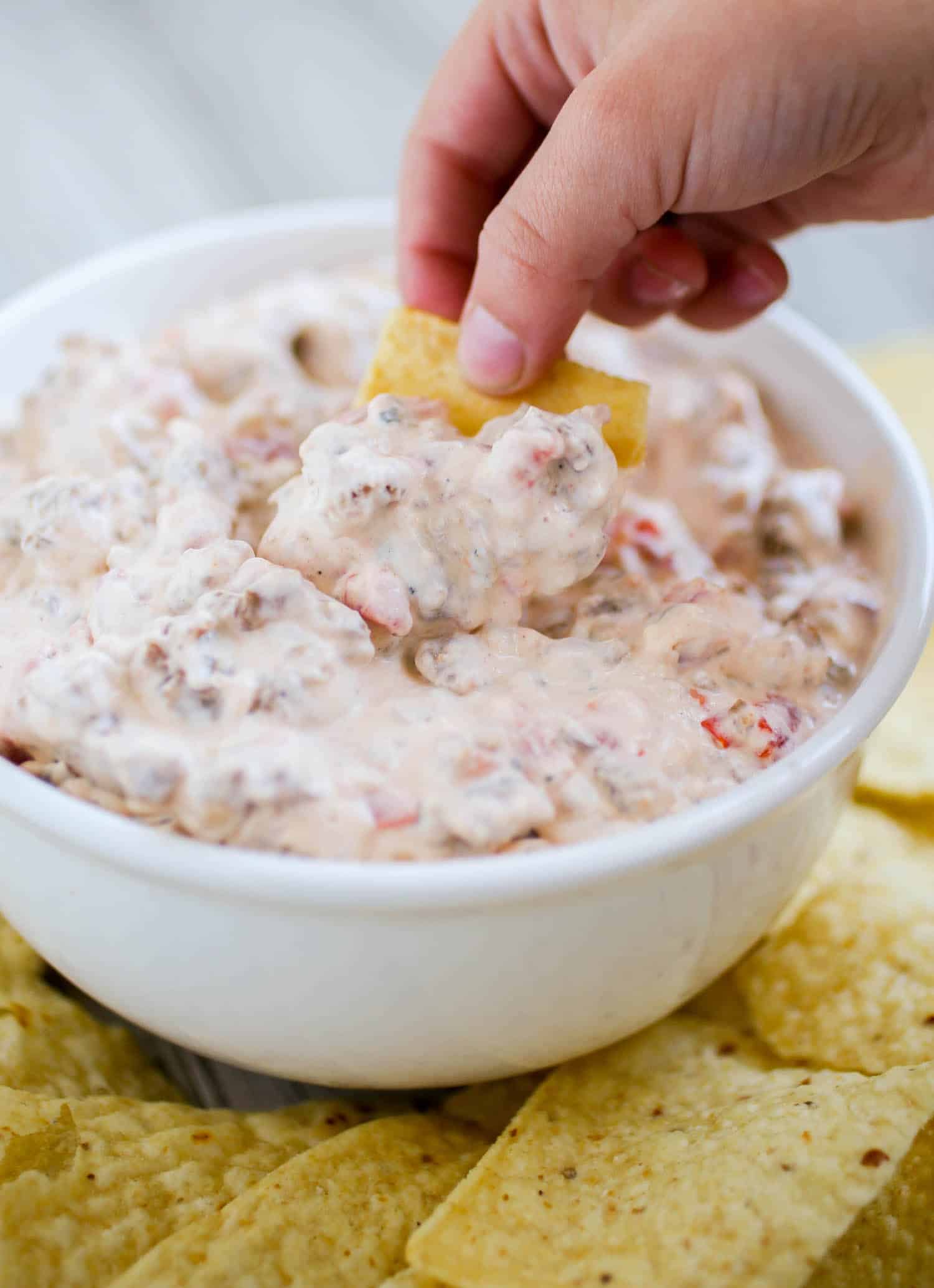 Creamy 3 Ingredient Hatfield Sausage Dip - This delicious creamy, hearty dip comes together super fast with only three ingredients needed! 