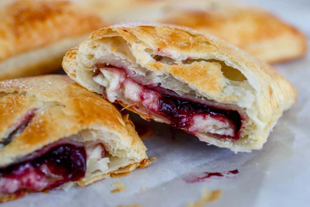 Cherry and Brie Puff Pastry Pockets - Sprinkle Some Sugar