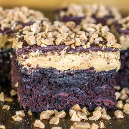 Buckeye Toffee Brownies - Sprinkle Some Sugar