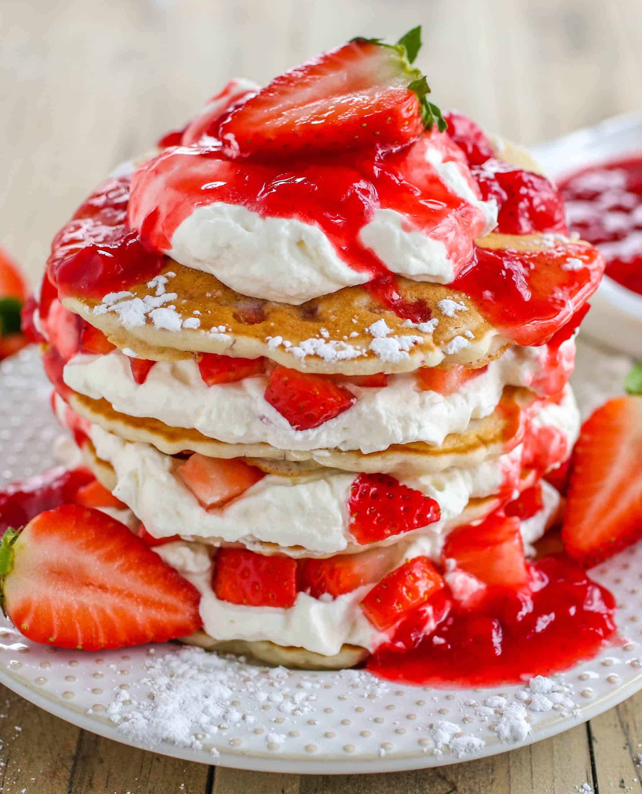 Strawberry Shortcake Pancakes - Sprinkle Some SUgar