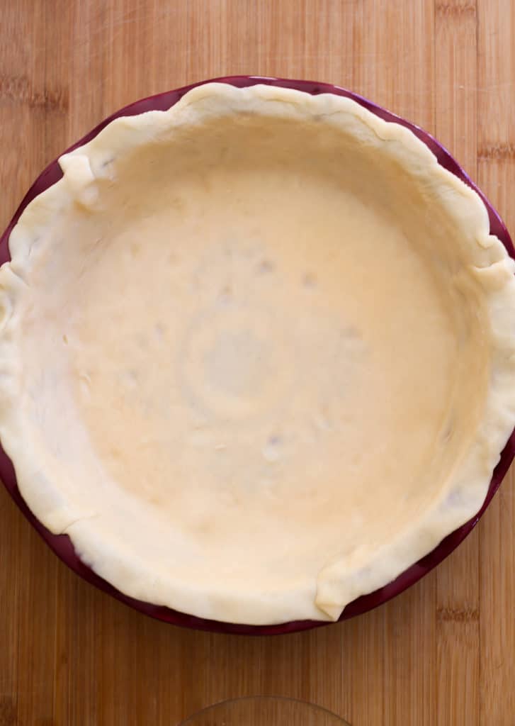 Pie crust pressed into pie dish.