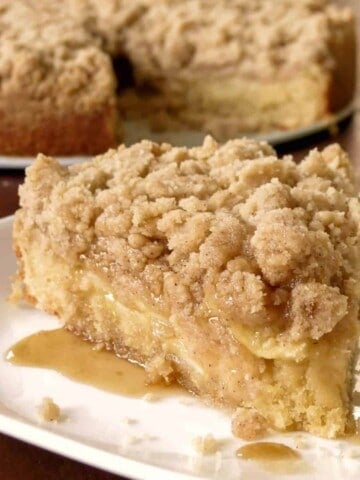 Apple Crumb Coffee Cake on a plate.